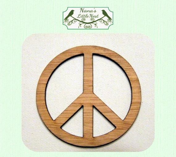 Peace Sign Medium Wood Cut Out Laser Cut