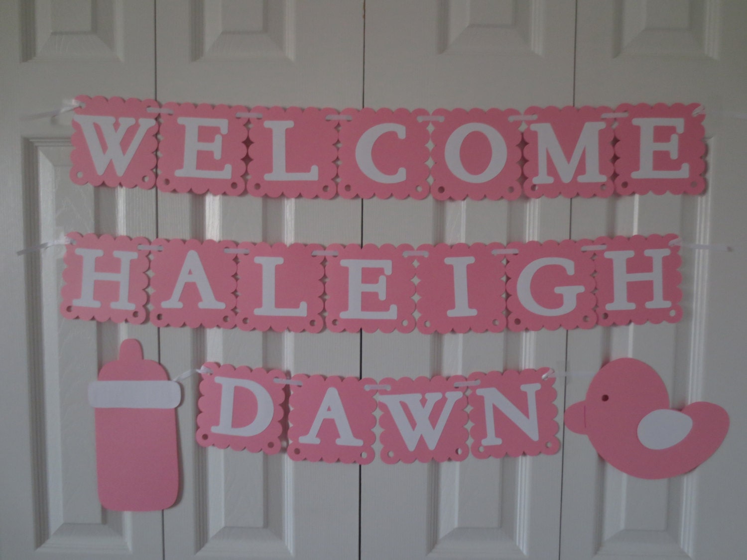 baby girl baby shower banner personalized with name and colors