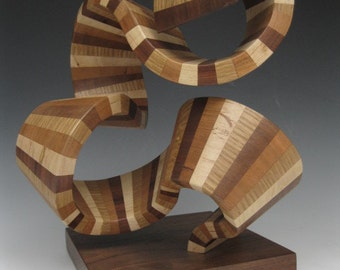 Modern abstract wood sculpture