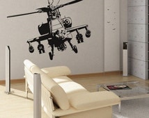 Apache Helicopter - uBer Decals Wall Decal Vinyl Decor Art Sticker Removable Mural Modern A209