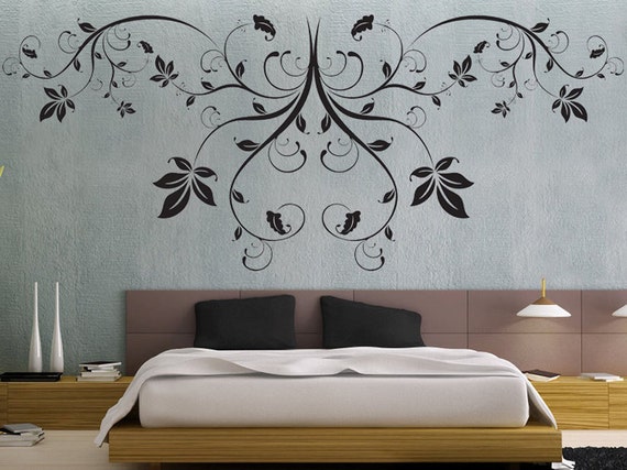 Items similar to Modern Floral 9 - uBer Decals Wall Decal Vinyl Decor ...