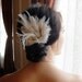 Bridal Feather Hair Clip -- Vintage White and Time-worn Copper RESERVED