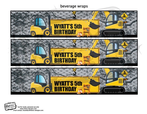 Construction Party - Beverage Wrappers Il_570xn