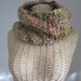 Hand Knit Rainforest Cowl - Super Chunky Soft Hand Painted Merino Wool Cowl - Chartreuse Coral Rose - Womans Fashion Accessory