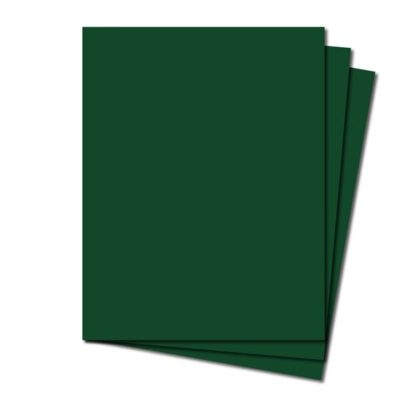 25 Green Premium Cardstock Sheets 8.5 x 11