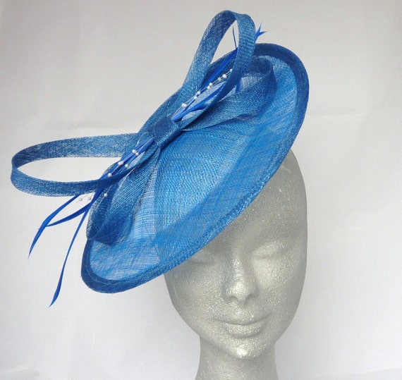 Royal Blue Evie Disc Fascinator / Hatinator for Weddings