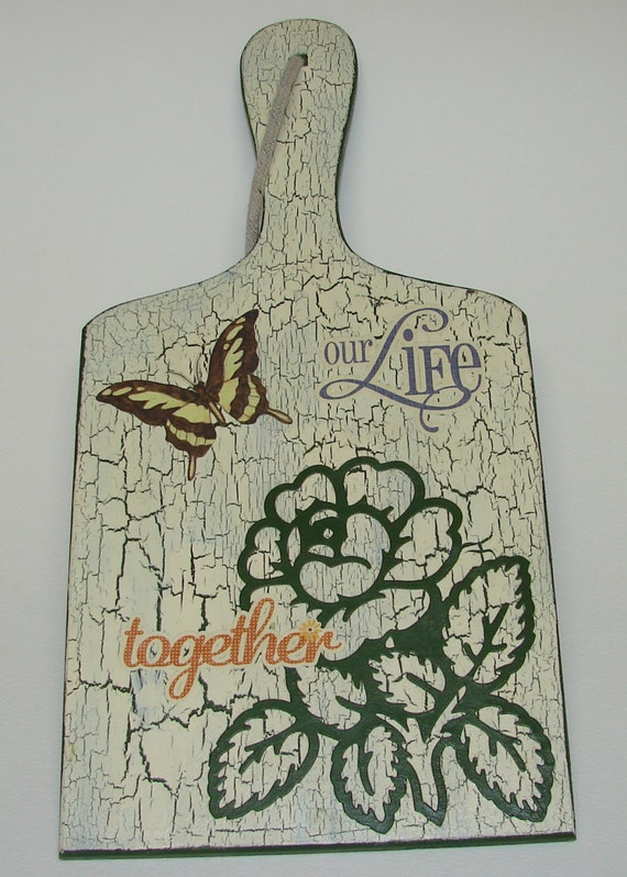 Decorative wooden cutting board hanging Our Life
