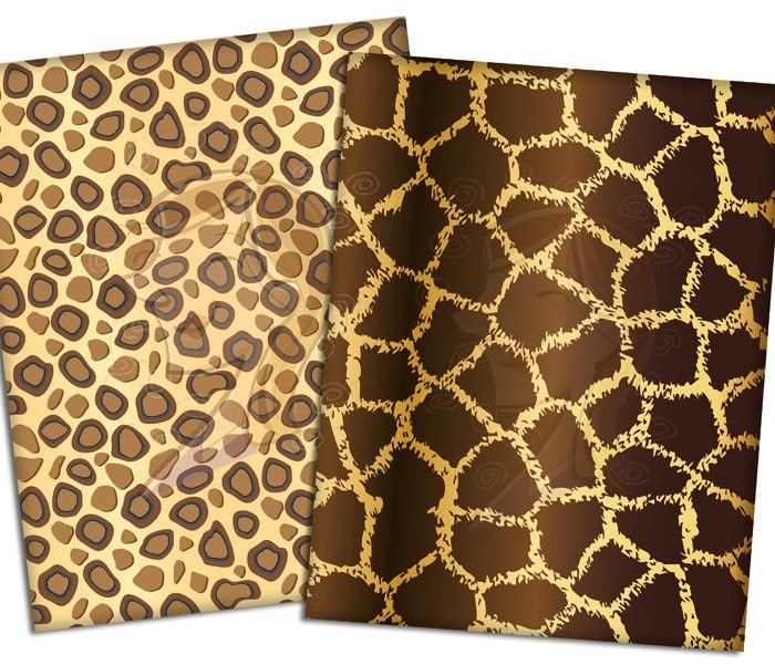 8x11 Animal Print Digital Paper Pack Scrapbook Printable