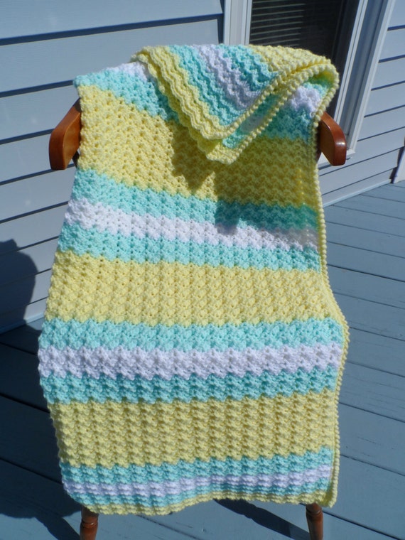 blanket crib size crochet patterns baby Crib by Yellow Crochet Afghan Baby PatsCraftsShop Blanket Size