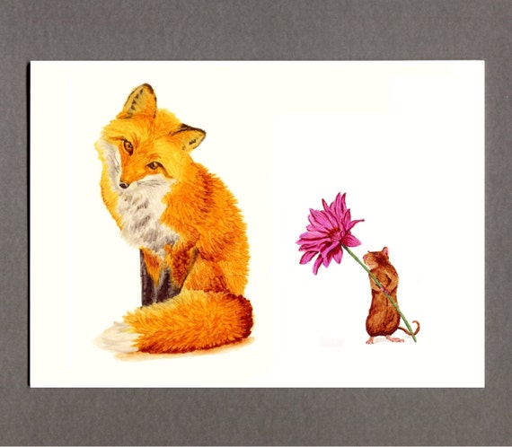 card print 5x7 similar 5x7 Friendship Red Mouse Items and to Fox Card,