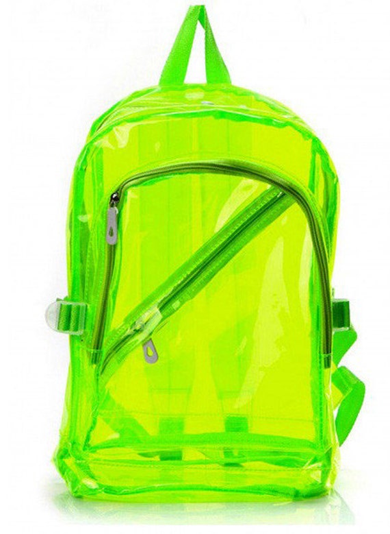 Bright colored 90s vintage overstock clear Jelly backpack bag