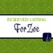 DEPOSIT ONLY listing for ZOE