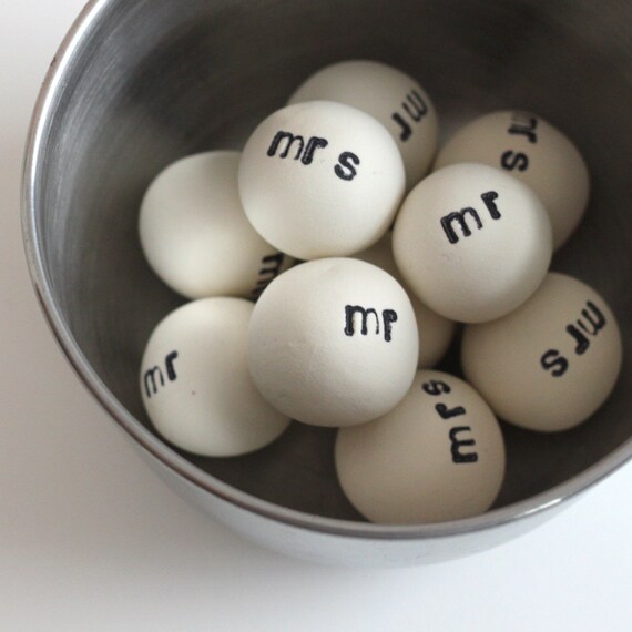 Items similar to mr. and mrs. home decor // clay ball vase fillers