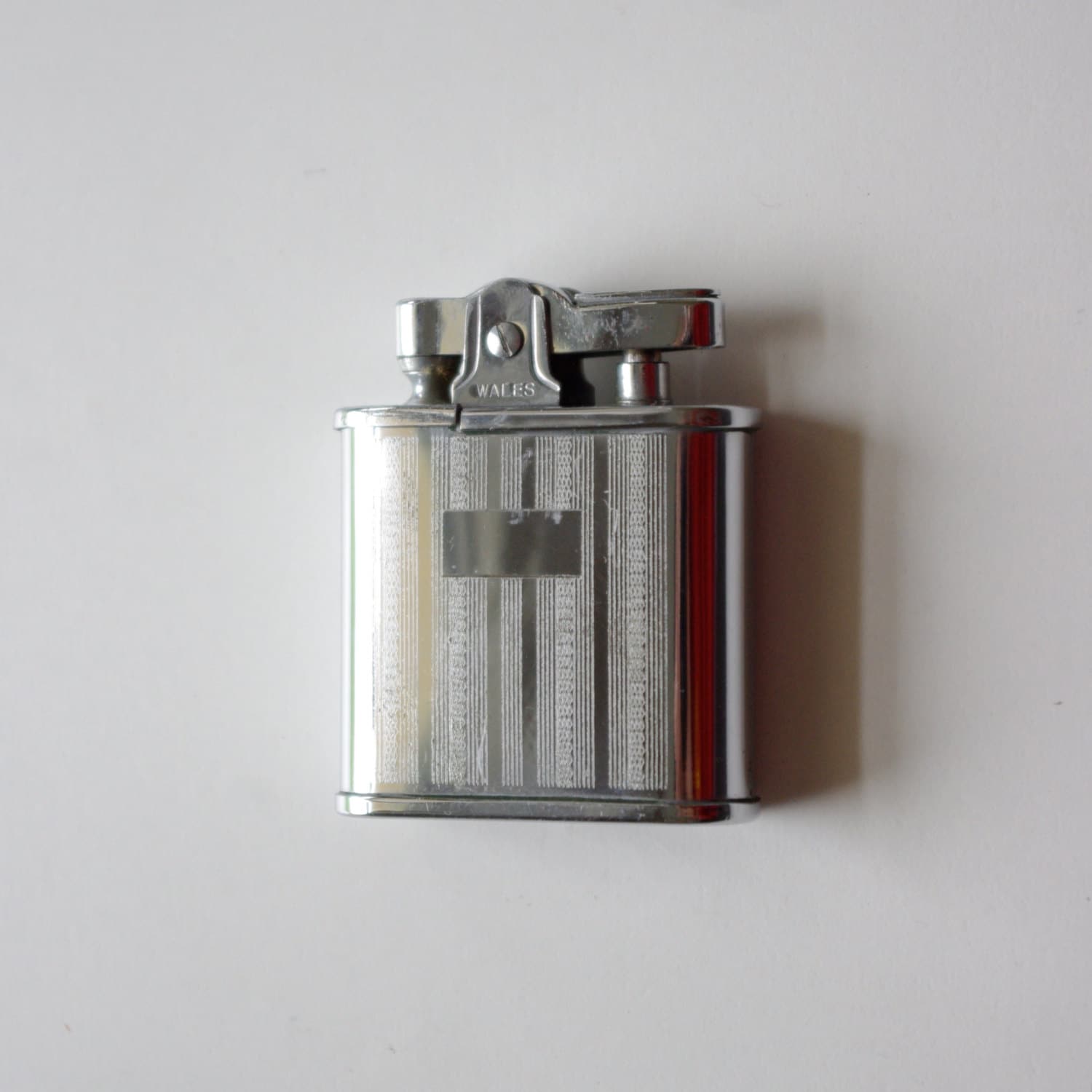 Vintage Wales Brand Silver Cigarette Lighter Mad Men Style
