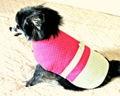 Polka Dotted Small Dog's Dress Custom Order Clothing  - White, Kelly Green & Hot Pink Cotton Bichon