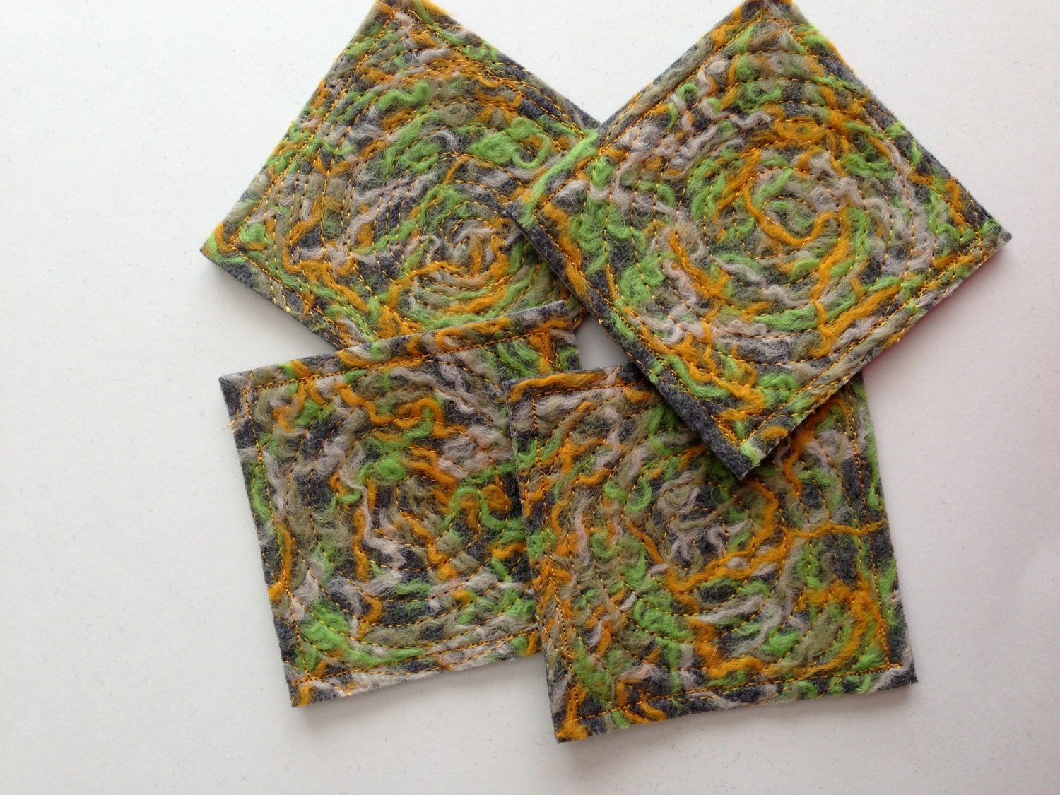 Confetti Coasters Needle Felted Set of 4