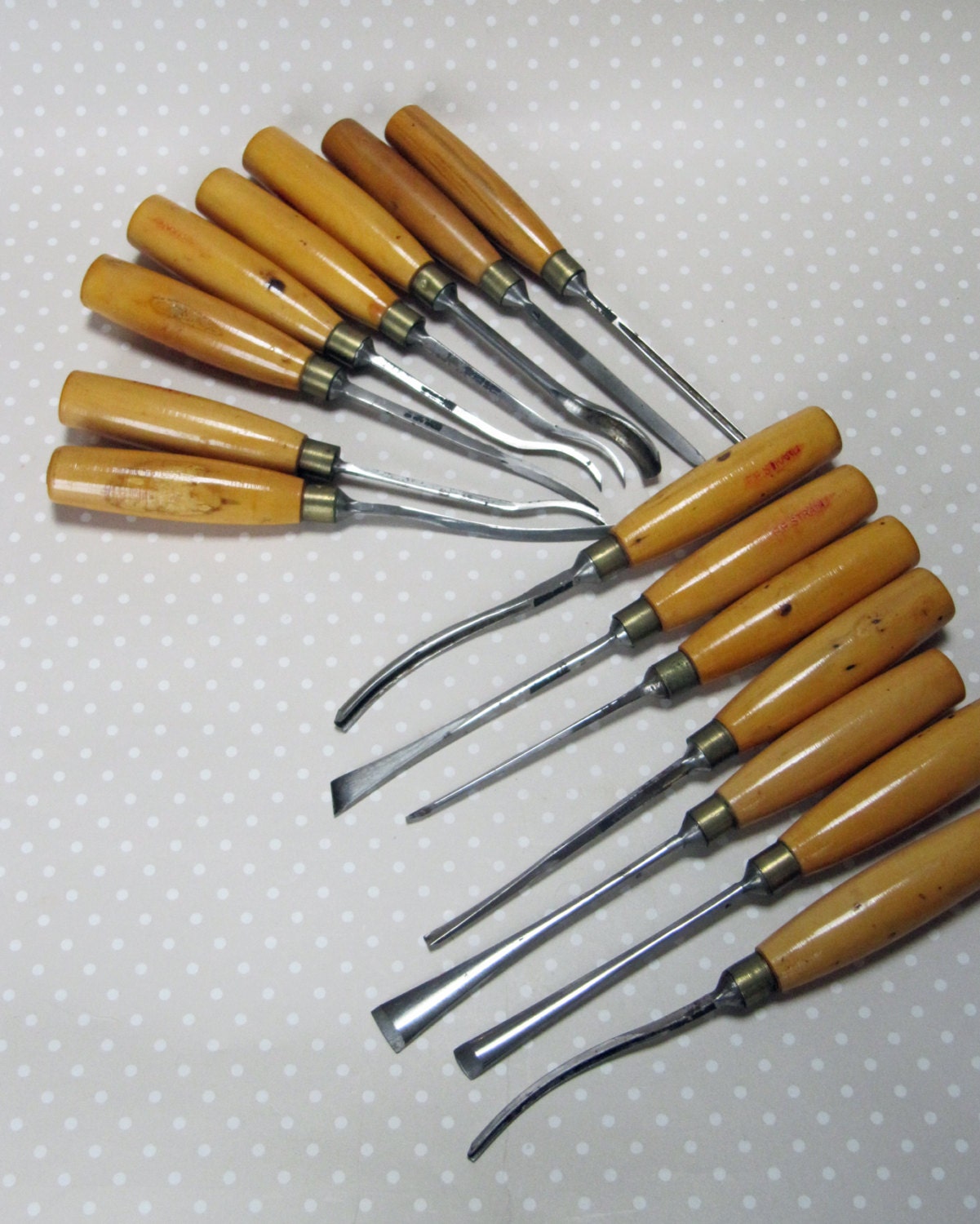 Vintage Set of 15 Ashley Iles Wood Carving Gouging Turning