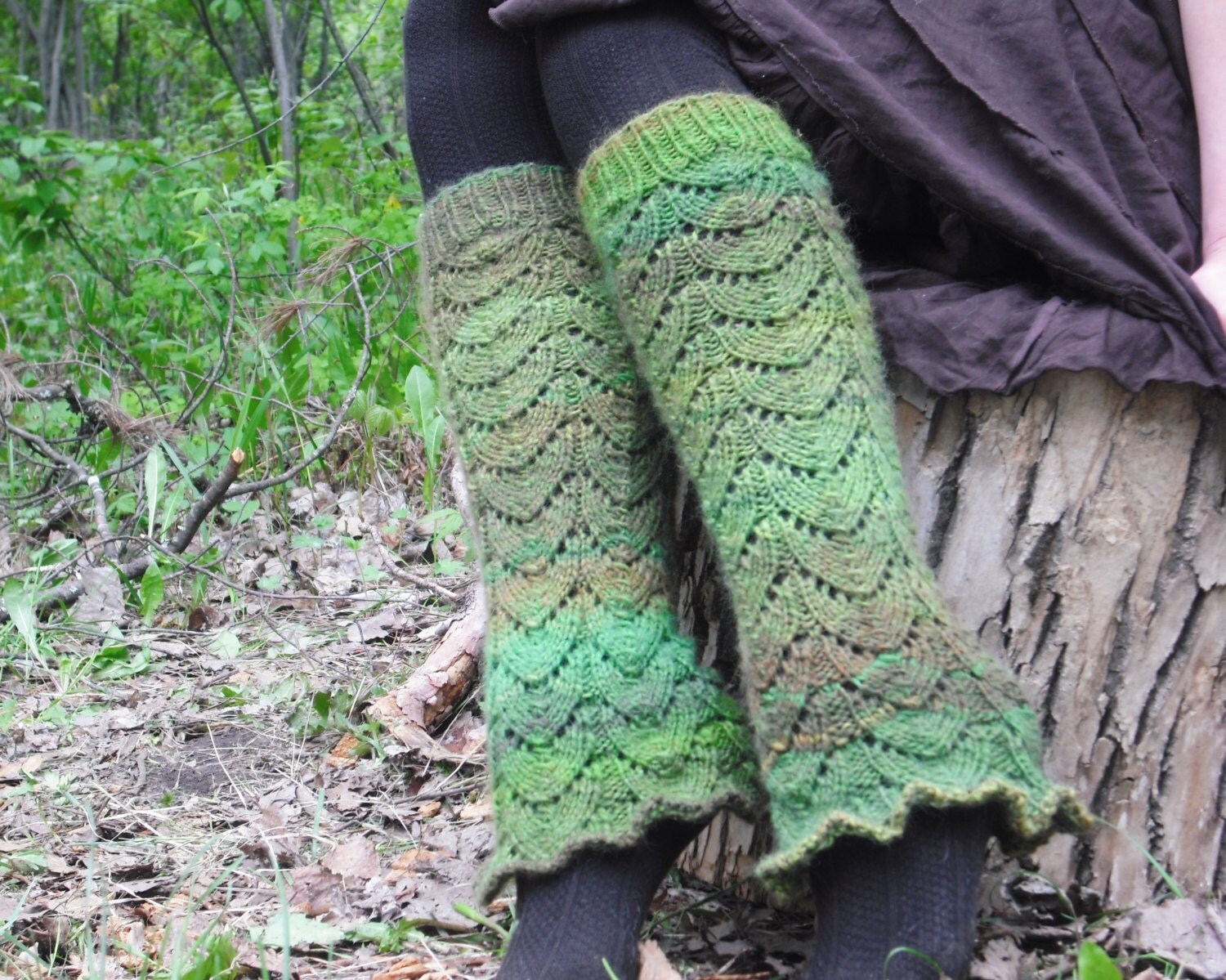 Knit Leg Warmers Women's Leg Warmers Green Leg Warmers