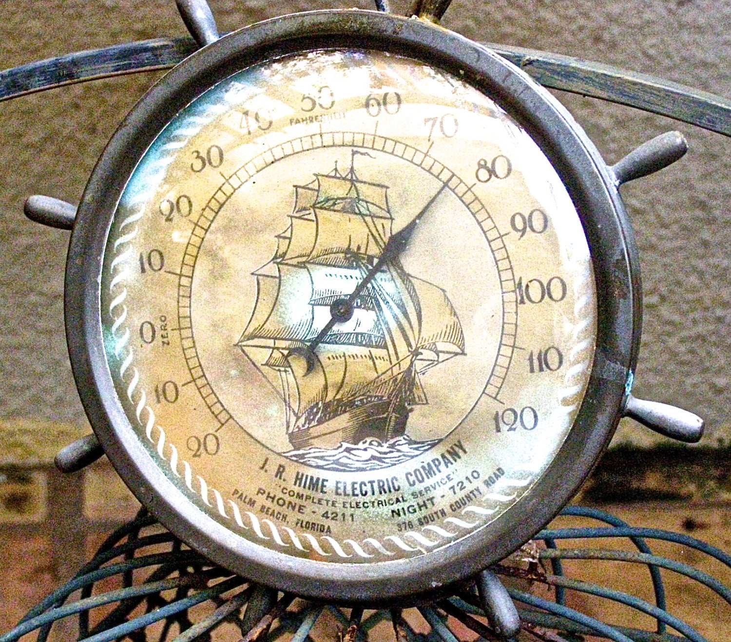 VINTAGE Brass Thermometer Nautical Style Antique Thermometer