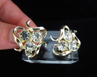 Vintage Signed Coro Rhinestone Earrings