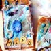 CLEARANCE 3 bird tags robin's egg blue peeps set altered vintage style hand stained paper TAGT tenX