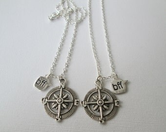 2 Open Compass, BFF Necklaces