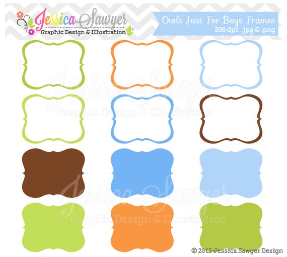 INSTANT DOWNLOAD, boys labels, tag clipart, printable labels, blue, orange, brown, for cards, invitations, scrapbooking Il_570xn