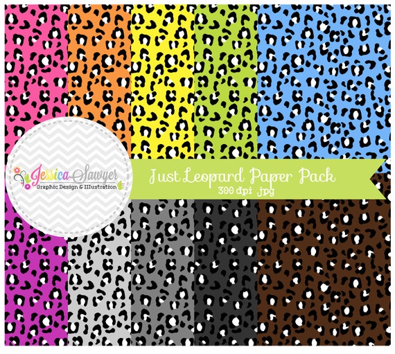INSTANT DOWNLOAD, cute leopard digital paper pack, animal print photoshop background, jungle clip art, for invitations, commercial use Il_570xn