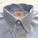 Vintage J. PRESS Blue Micro Pin Striped Button Down Collar End on End OCBD Dress Shirt 17 - 34. Made in USA.
