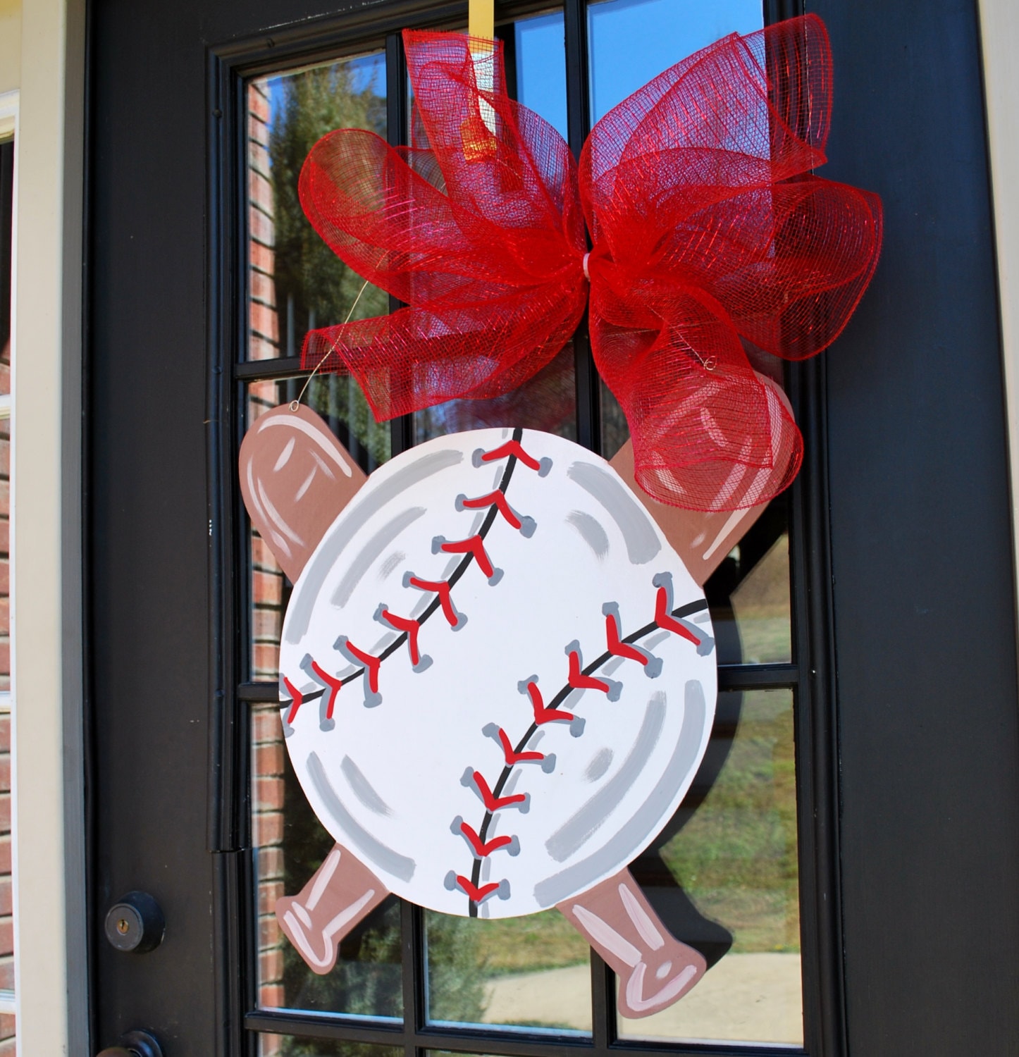 Door Hanger: Baseball Softball Baseball Wall Decor Sports