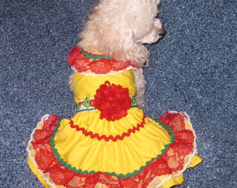 Fiesta Ruffsody Dog Dress- MEASUREMENTS REQUIRED-put in comment section at checkout