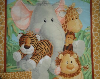 nwt Jungle babies theme baby quilted blanket