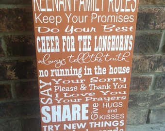 Custom Family Rules Sign