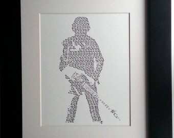 Personalized Bruce Springsteen Original Hand Drawn Picture/Image Calligram