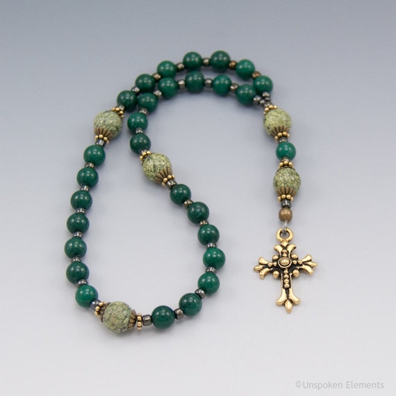 Green Anglican Prayer Beads Christian Rosary Pocket Prayer