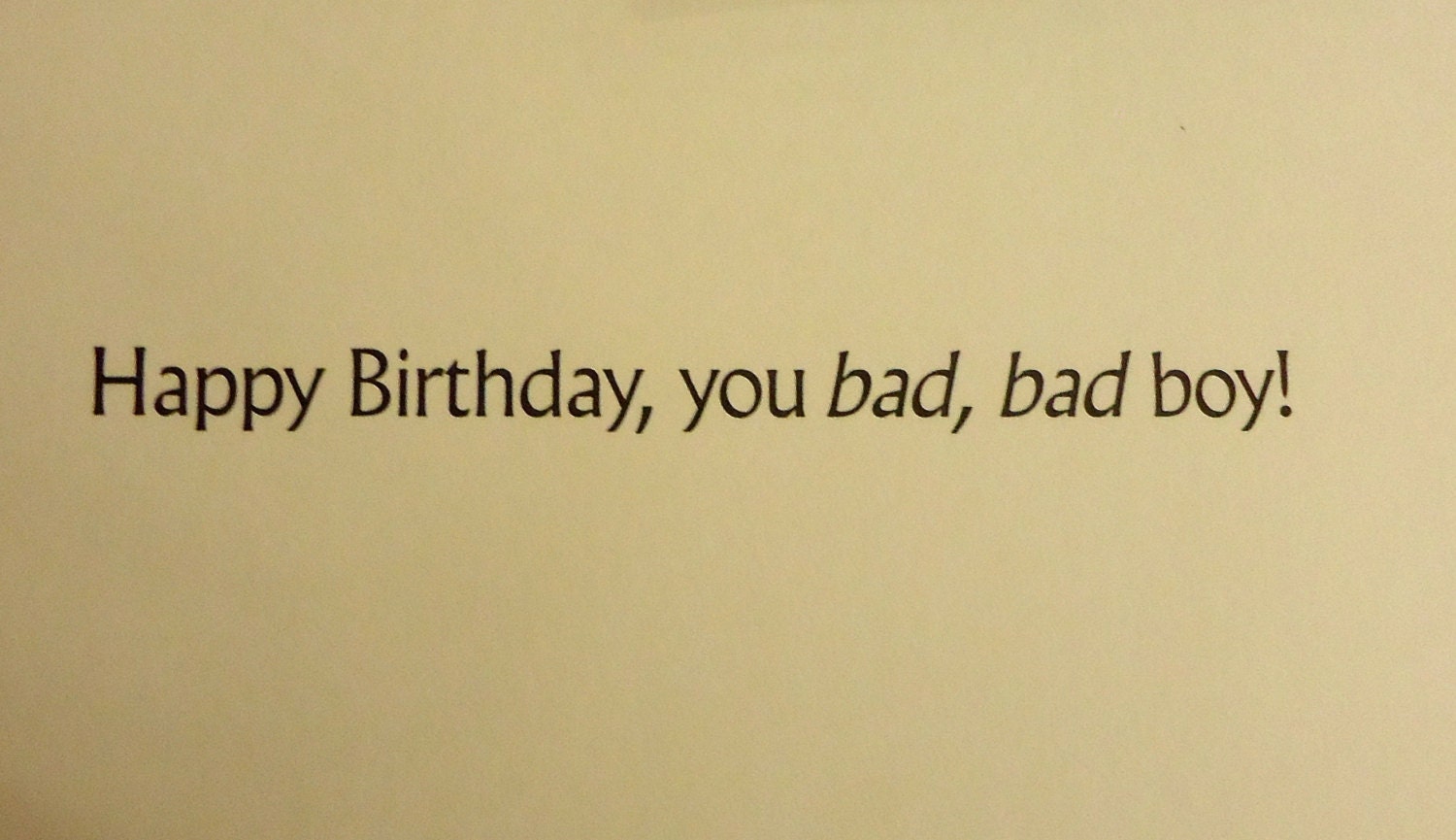 Happy Birthday You Bad Bad Boy message birthday card vintage