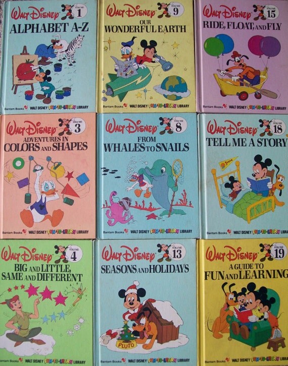 SALE 1983 Walt Disney FunToLearn Books 9 Bantam Books