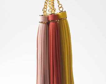 Tassel charm Leather Keychain, bag charm, Leather Tassel Keychain, keyring, bag charm, tassel keychain, bridesmaid gift