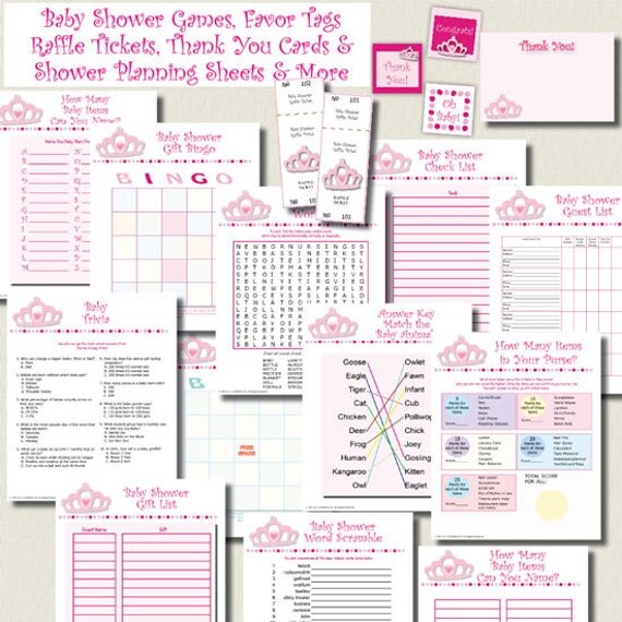 Princess Baby Shower Games Printable