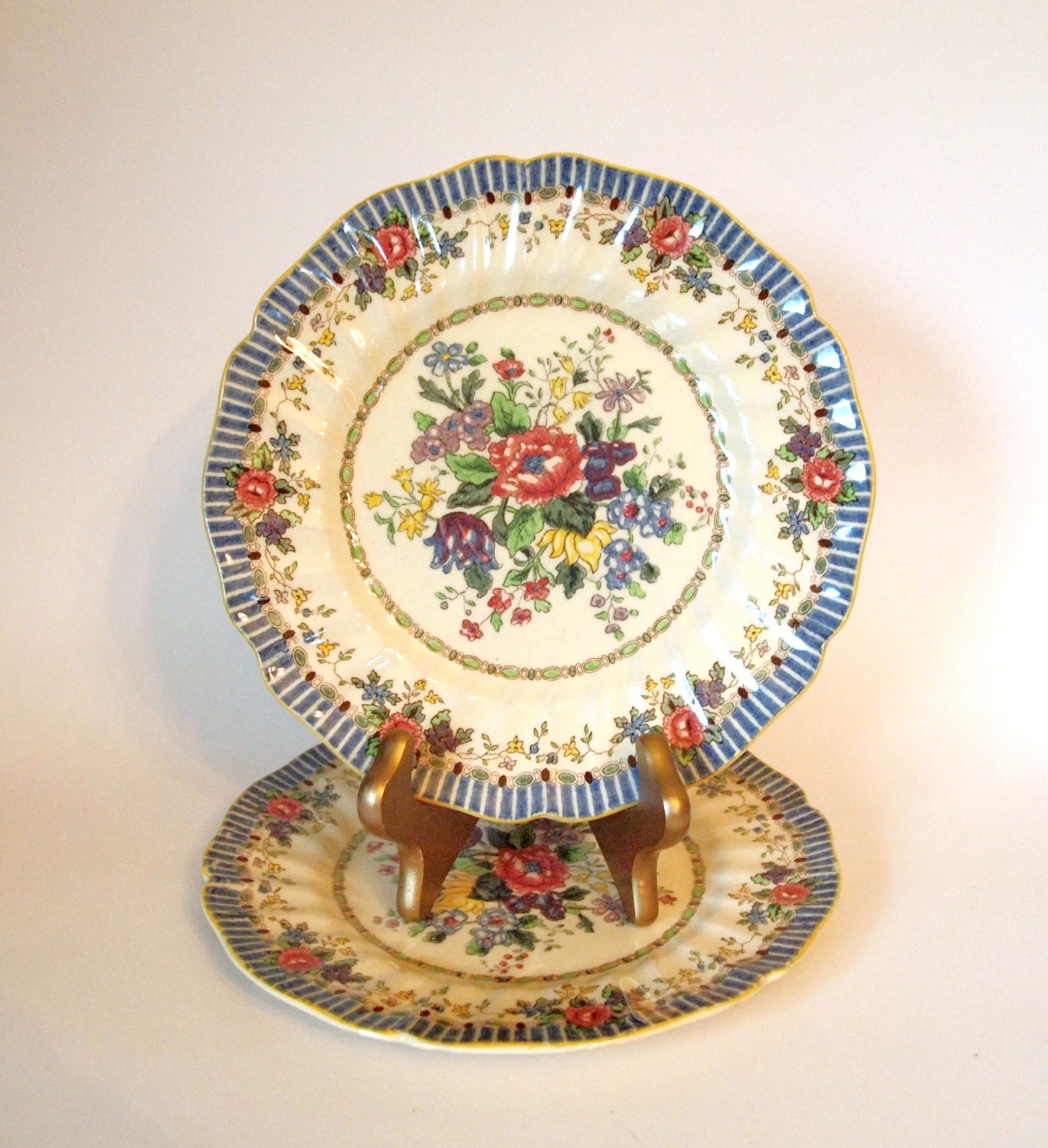 Antique Plates Set Royal Doulton 'The Vernon' by HouseofLucien