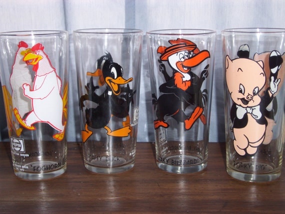 LOONEY TUNES Pepsi 1973 Warner Bros. Inc. Collector Series Glasses