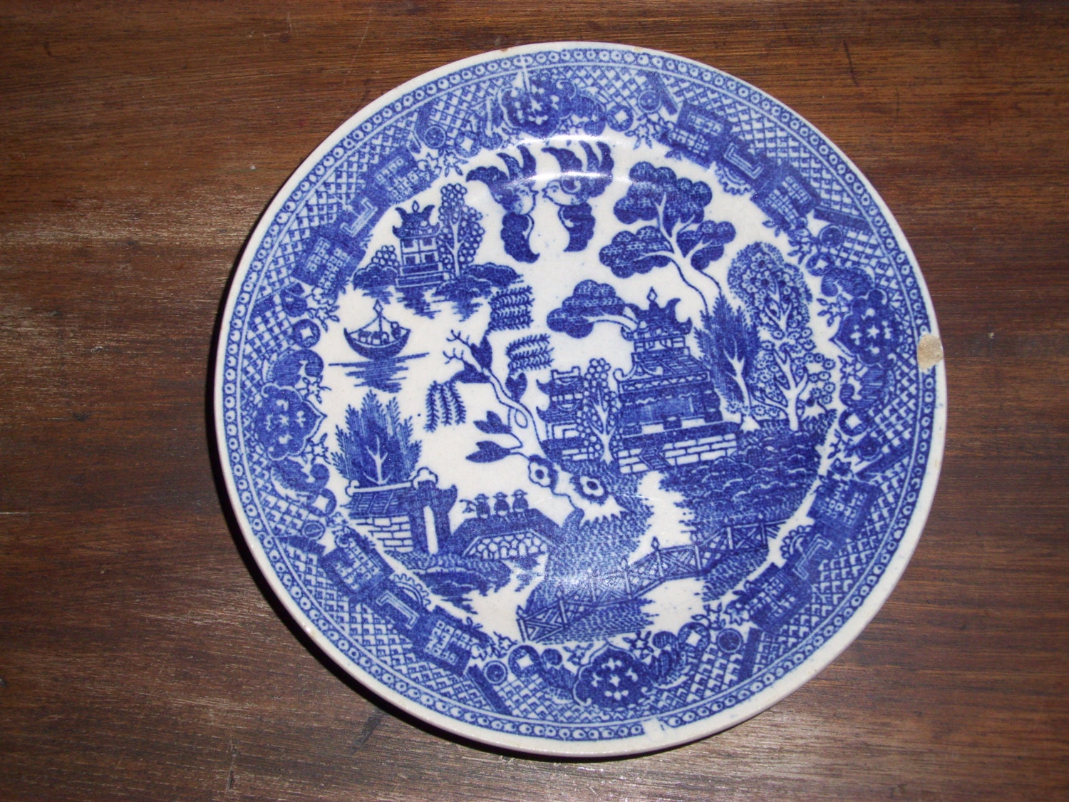 Vintage ORIENTAL BLUE Decorative Plate Stamped Japan