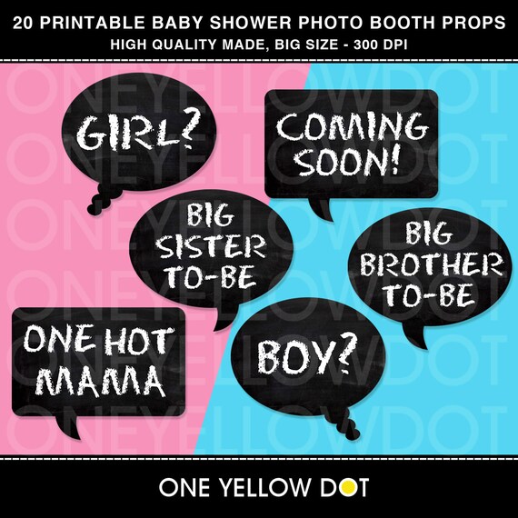 INSTANT DOWNLOAD Baby Shower Party Photo Booth Props