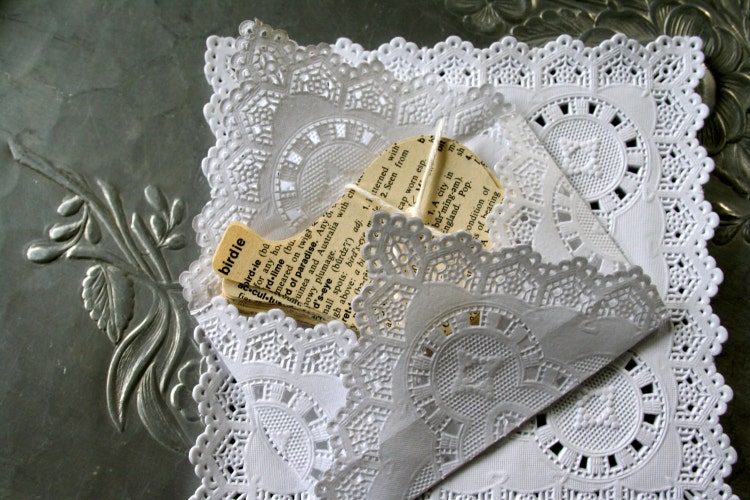 Square 5 French Lace Paper Doilies by on Etsy