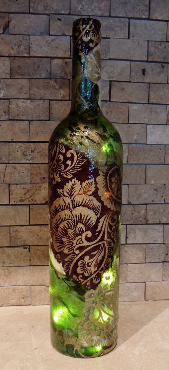Items similar to Wine Bottle Light Wine Bottle Lamp 