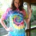 SALE Vintage Peace Frogs Tshirt Tie dye Tee 90's Colorful Size Medium