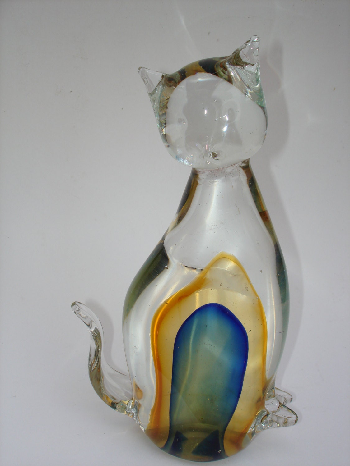 Beautiful Vintage Fifth Avenue Crystal Glass Cat by LUCKYHOMEFINDS