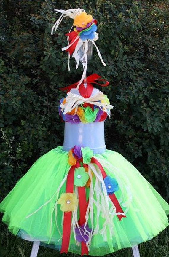 Hula Girl Hula Skirt Hawaiian Tutu Hawaiian by WillowLaneCostumes
