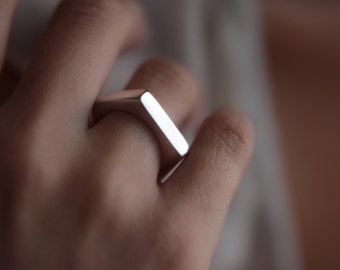 RING pentagon sterling silver asymmetrical fine jewellery Australia