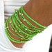 BOHO Beach Beaded Wrap Bracelet - Lime Green TRIPLE Braided Knotted Wrap bracelet - 23.5" Wrist 6.20" to 7" - Made in USA - Ref 256